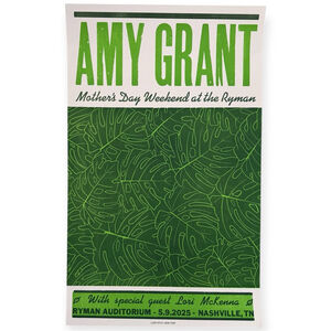Hatch Show Print Ryman Amy Grant Concert Mothers Day 2025 Lori McKenna Green